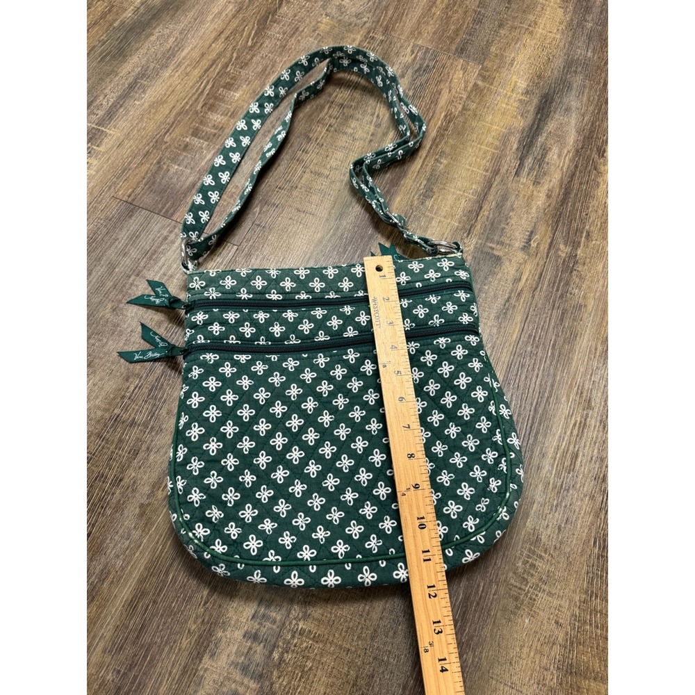 Vera Bradley Village Green White Quilted Crossbody Bag Triple Zip Hipster - Picture 7 of 16